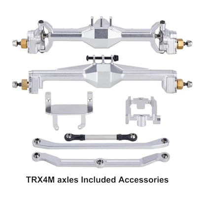AMK Extended 20mm TRX4M Portal Axle,109.6g Aluminum CNC TRX4M Axle, TRX4M Portal Axles with Two Servo Mount Options, for 1/18 RC CrawlerCar TRX4M Axle Upgrade Parts