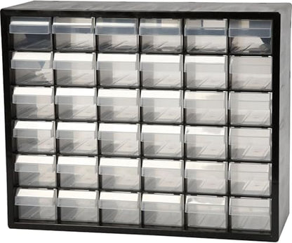 Raaco Plastic Storage Cabinet, 36-Drawer (PC36) - Impact Proof Plastic | 36-Drawer Black Organizer, Impact Proof Plastic Drawer, Small Parts, Screws, Nuts & Bolts, Crafts, Makeup & Toy Storage - set - size: Plastic-36D, style: Plastic Cabinets