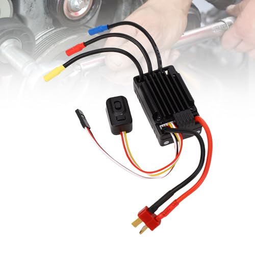 FTVOGUE 35A Brushless ESC Electronic Speed Controller for RC Cars with 4 Level Brake 8 Level Drag Brake for 1/10 Scale Short Course Trucks Buggies