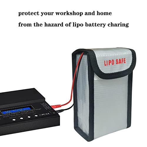 4PCS 90 * 55 * 140mm Lipo Battery Safe Bag Fireproof Charging Bag for RC Lipo Battery Pack Storage Charging Transport, Home Office Travel Lipo Safe Storage Pouch - size: 90x55x140mm (4 pcs)