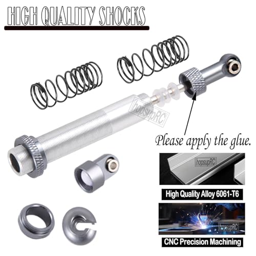 120mm 7075 Front Rear Shocks Absorber Damper Upgrades for 1/10 RC Hobby Cars,4PCS Aluminum Full Metal RC Shocks Absorber,Titanium - size: 120 MM (4.72 in)