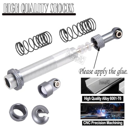 130mm RC Shocks Absorber Upgrades for 1/10 RC Hobby Cars,7075 Aluminum Full Metal Front Rear Shocks Absorber Damper,4PCS Titanium - size: 130 MM (5.12 in)