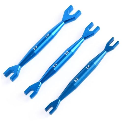 RC Turnbuckle Wrench, Small Wrench Set(3Pcs), 3-4mm 4.5-5mm 5.5-7mm Double End Alloy Turnbuckle Wrench, Spanner Open End Small Wrench Set Repair Tool for RC Crawler Car