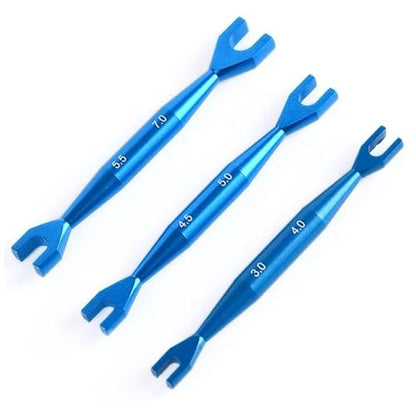 RC Turnbuckle Wrench, Small Wrench Set(3Pcs), 3-4mm 4.5-5mm 5.5-7mm Double End Alloy Turnbuckle Wrench, Spanner Open End Small Wrench Set Repair Tool for RC Crawler Car
