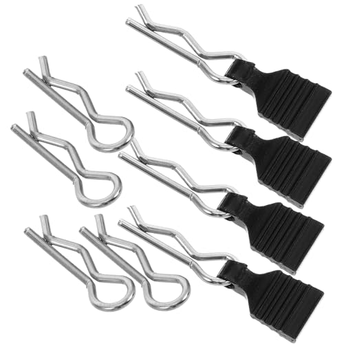 Rc Car Body Clips with Pull Tabs 1/24 Aluminum Alloy Shell Clips Set for Rc Truck Accessories Prevent Rotation Pins Black Replacement
