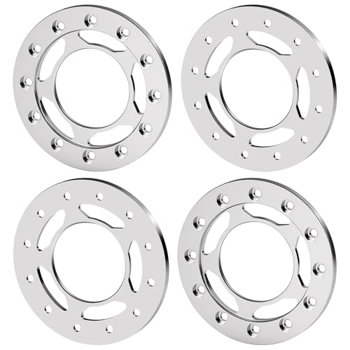 4PCS Aluminum 1.55" Beadlock Wheel Replacement Ring for AXIAL UTB18 D90 TF2 CC01 AX90069 MST JIMNY 1/10 RC Crawler Trail Truck Car (Silver) - color: Silver