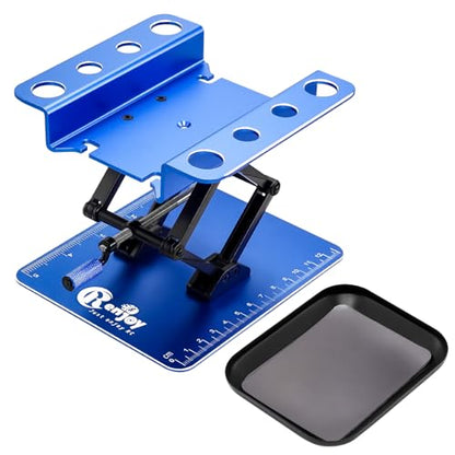RC Car Work Stand Lift Lower w/Screw Tray for 1/8 1/10 1/12 RC Cars, Blue | Adjustable Aluminum RC Car Repair Stand for 1/8 1/10 1/12 Scale RC Crawler Truck Traxxas Slash TRX4 Arrma Axial SCX10 - color: Blue