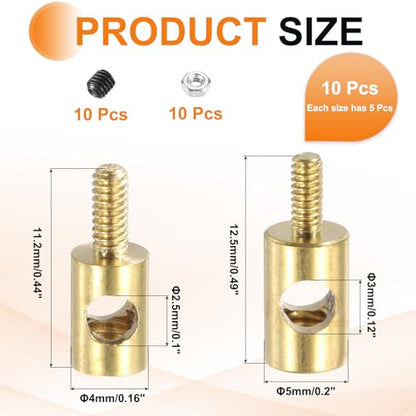 MECCANIXITY Linkage Stoppers Connecting Servo Arm, Push Rod with Nut and Screw for RC Airplane, D4x2.5mm D5x3mm 10 Pcs - size: D4x2.5mm; D5x3mm