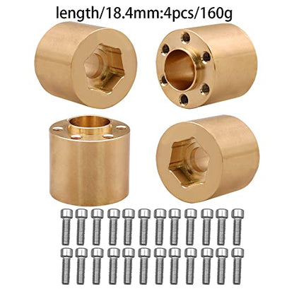 Brass Weights 6mm 9mm 12mm 15mm 22mm Wheel Hex Hub Widen Adapter for 1/10 RC Crawler 1.9 2.2 Wheels Rims SCX10 TRX4 (18.4mm) - size: 18.4mm
