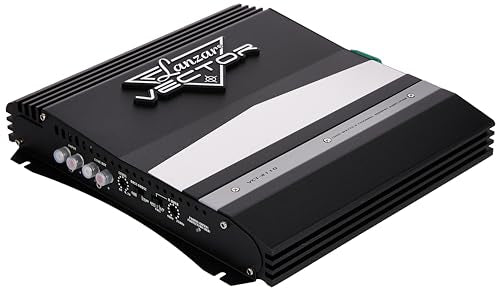 Lanzar 1000W 2-Channel Bridgeable Mono/Stereo Amplifier - High Power MOSFET Amp for Car Audio - Crossover - Bass Boost - RCA Input - Line Output - Thermal/Short Circuit Protection - Slim Size- VCT2110
