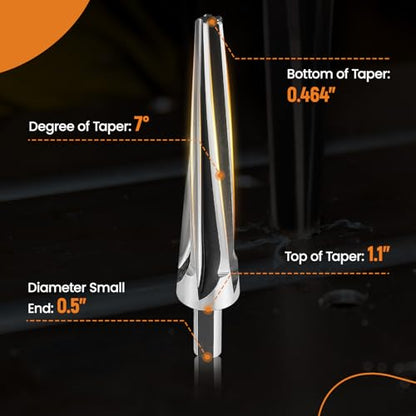 maXpeedingros 7 Degree Tapered Ball Joint Reamer | Tie Rod Reamer for 1-1/2" Per Foot