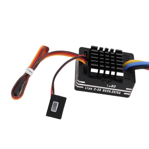 Aramox 80A Brushed Electronic Speed Controller, ESC with 6.5V5A BEC, for RC Car and Boat, Compatible with 540 550 Motors