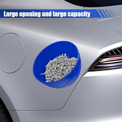 5.7 Inch Magnetic Nut Cup, Dual-Sided Magnetic Bowl, Curved Tool Tray Holds Up to 6 Lbs, Multi-Use Magneti c Parts Tray for Car Bolts Nuts Screws Small Parts Organizer(Blue) - color: Blue