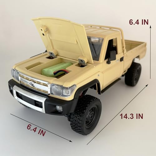 WPLDEWAN RC Rock Crawler 4x4 RC Truck MN82 Toyota LC79 Remote Control Truck | 1/12 RC Crawler Off Road Pickup 2.4G All Terrain 280 Motor Full Proportional RTR Hobby Toy Adult