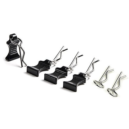 RC Car Body Clips Pins with Pull Taps for 1/8th 1/10th 1/12th RC Model Car (Black) - color: Black