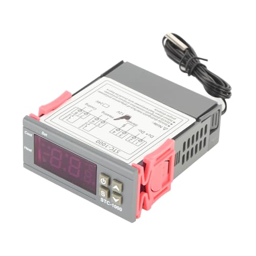 Digital Temperature Controller, STC 1000 Cooling and Heating Thermostat with Sensor, for Temperature Measurement and Control (12V) - style: 12V