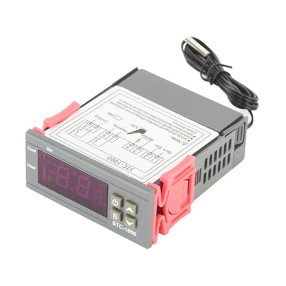 Digital Temperature Controller, STC 1000 Cooling and Heating Thermostat with Sensor, for Temperature Measurement and Control (12V) - style: 12V