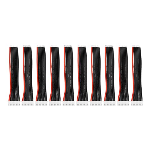 10PCS JST-XH 7S Balance Extension Cable, 3.9" 22AWG Silicone Lead Wire for LiPo Battery Charger, RC Balance Plug Connector Adapter - size: 7S