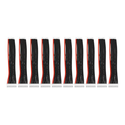 10PCS JST-XH 7S Balance Extension Cable, 3.9" 22AWG Silicone Lead Wire for LiPo Battery Charger, RC Balance Plug Connector Adapter - size: 7S