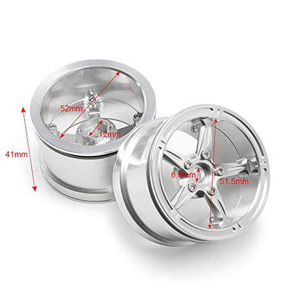 Aluminum Alloy 2.2" Beadlock Wheels/Rims for 1/10th Scale RC Crawler Car Axial Wraith-Pack of 4 (Silver)