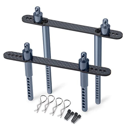 QUE-T Front Rear Body Mount for 1/10 Axial SCX10 II 90046 90047 (Titanium) - color: Titanium