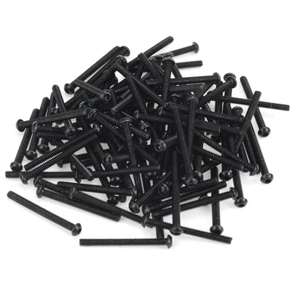 105 Pieces M2 x 20mm Button Head Socket Cap Screws, Thread Pitch 0.4mm, Sutemribor M2 Black Screws, 10.9 Grade Alloy Steel, Black Oxide Finish, Fully Threaded - size: M2 x 20mm, style: Button Head
