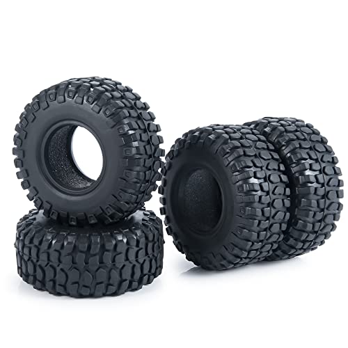 RC-Hub 4PCS 1.0" Crawler Tires Micro Rubber Tires for 1/24 Axial SCX24 90081 AXI00001 AXI00002 AXI00005 AXI00006 RC Crawler Car (54mm) - color: 54mm