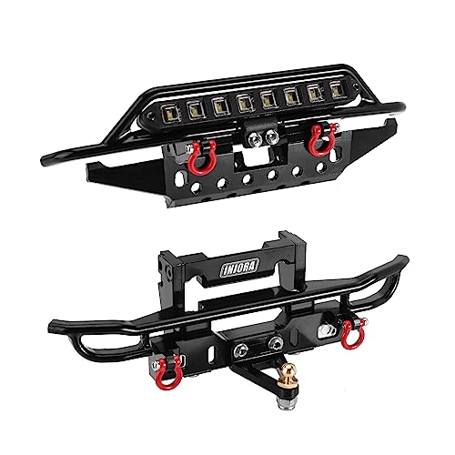 INJORA CNC Aluminum Front Rear Bumper for 1/18 TRX4M Bronco (4M-43) - size: Front&Rear