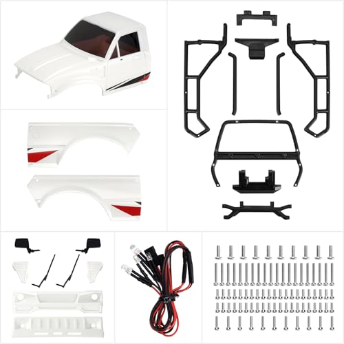 INJORA IR60 Pickup Hard Body Shell for TRX4M Defender Bronco (Pearl White) - color: Pearl White
