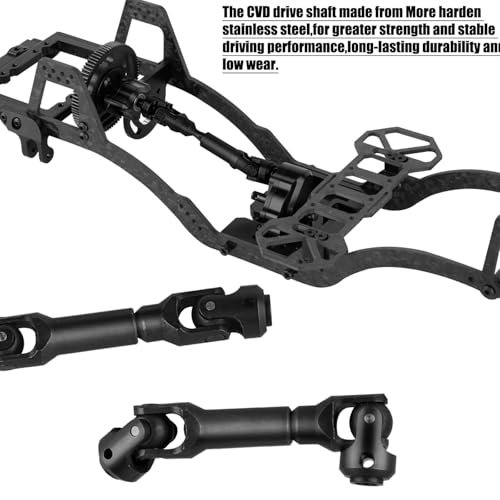 LCG Carbon Fiber Chassis Kit & Front Mounted Transmission Upgrades Part for 1/10 RC Crawlers SCX10 SCX10 II Capra 1.9 UTB and Other DIY Builds,Aluminum Gearbox Carbon Fiber Chassis,Black - color: Black(for 1/10)
