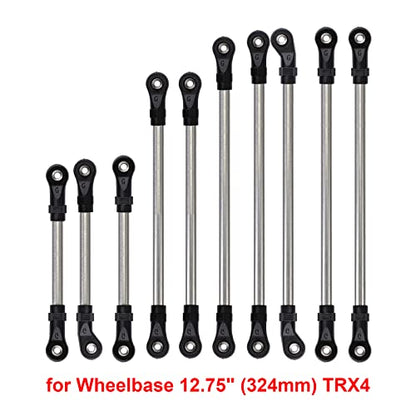 INJORA Stainless Steel Link Rod Linkage Plastic Rod End Set 324mm Wheelbase for 1/10 TRX4 RC Crawler Car - size: For 324mm TRX4