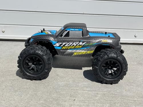 1:16 Scale Storm RC Monster Truck, 4WD Off-Road Remote Control Car, Brushed Motor, RTR, Blue/Black