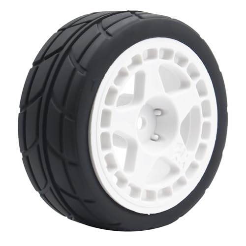 66mm 4PCS 1/10 RC On-Road tires and Hard Plastic wheels set Hex 12mm For WRC Drift Car Conversion 1/10 RC On-Road Car Traxxas Tamiya FW06 TT02 HPI HSP 94122 Kyosho%T066 (white) - color: white