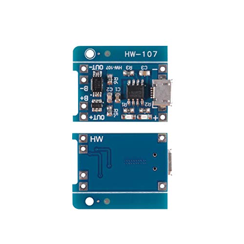 6PCS TP4056 Micro USB Charging Module 5V 1A 18650 Lithium Battery Charging Board Power Charger Board Module with Protection Charger Module (Micro USB)… - color: Micro USB