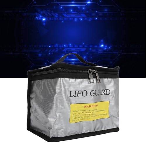 Fireproof Lipo Battery Bag with Hook and Loop Closure, Professional Storage for Safe Charging and Travel