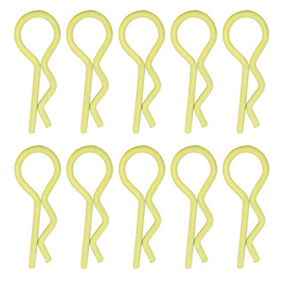 Qiilu Durable RC Body Clips for 1/5 1/6 /8 /10 RC Car - 10Pcs Metal Shell Clip Pins, Teardropshaped Pull Tabs (Yellow) - color: Yellow