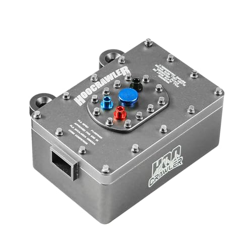 Aluminum Alloy 1:10 Scale RC Fuel Cell Receiver Box for RC4WD TF2 SCX10 Pro VS4-10 1/8 1/10 RC Crawler Upgrade (Silver) - color: Silver