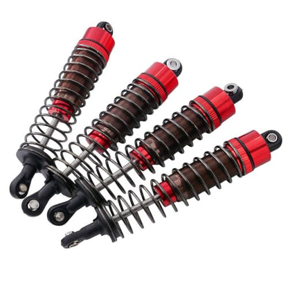 4PCS Oil Filled RC Shocks for 1/10 RC Cars, Adjustable Aluminum Shock Absorbers for Buggy Truggy Touring Drift Cars Monster Trucks (Red 95mm)