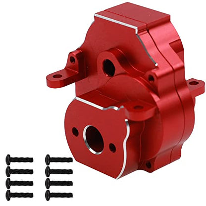 ShareGoo Aluminum Alloy Transmission Gearbox Hoursing Gearbox Case Upgrades Parts Compatible with Traxxas TRX4M 1/18 RC Crawler Car (Red) - color: Red