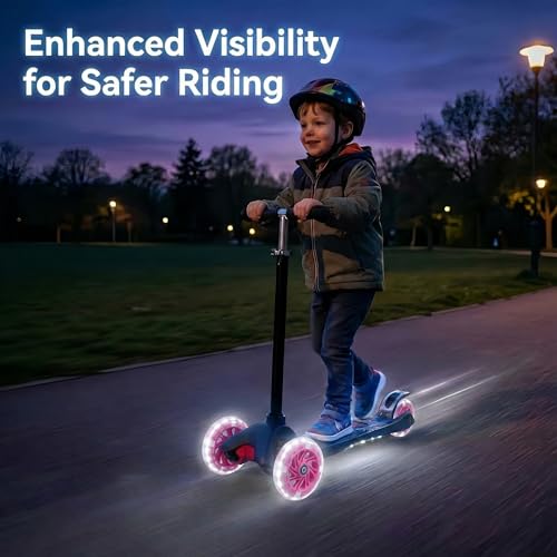 120mm Light Up Scooter Wheels, 2-Pack LED Flashing Replacement Wheels, 85A PU with 608RS Bearings & Spacers for Kids 3-Wheel Kick Scooters (Pink) - color: Pink