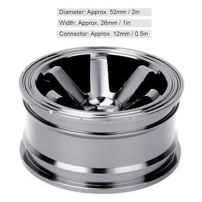 HERCHR RC Wheel Rims Set, 12mm Hex Hub Aluminum Alloy On Road Wheels Rims Metal for 1/10 Scale RC Crawler Car Touring Drift Street Tyres Wheels Accessory(Black) - color: Black