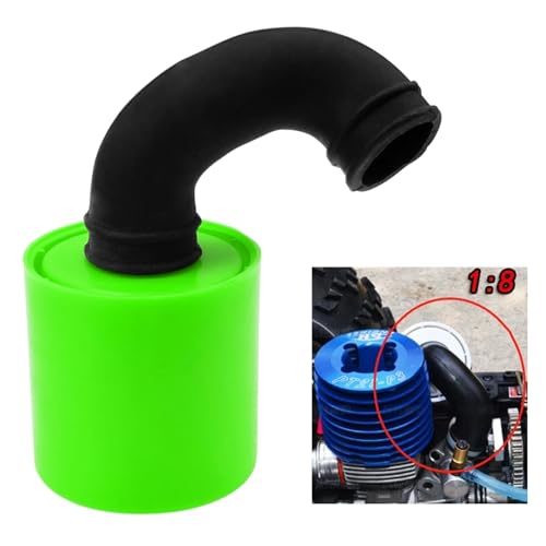 1/8 RC Car Plastic Air Filter Cleaner with Element Sponge Fit SH.28 Engine Upgrades Part For 1:8 RC Nitro Monster Trucks Off Road Buggy Cars Redcat Arrma HSP Himoto Losi 8IGHT HPI (Green) - color: Green