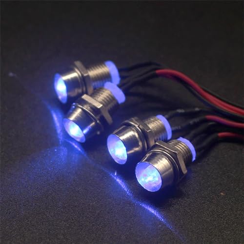 4Led RC Truck Car Led Light Kit,WONFAST LED RC Car Headlights Taillight Set Accessories for 1/10 1/12 1/8 RC Car Truck Tank Crawler for Redcat Axial HSP Tamiya SCX10(Blue) - color: Blue