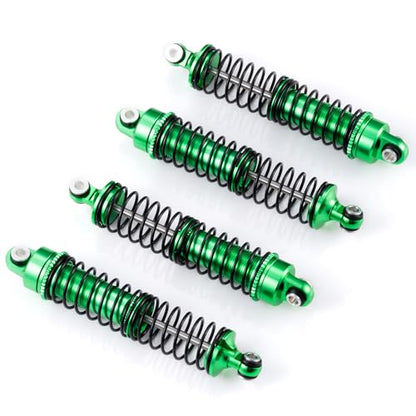 Aluminum Shocks Long Threaded Shock Absorber Front & Rear Full Metal Oil Damper Set Compatible with Traxxas 1/18 LaTrax Teton Desert Prerunner, Replace Parts 7660 7665(4-Pack) (Green) - color: Green