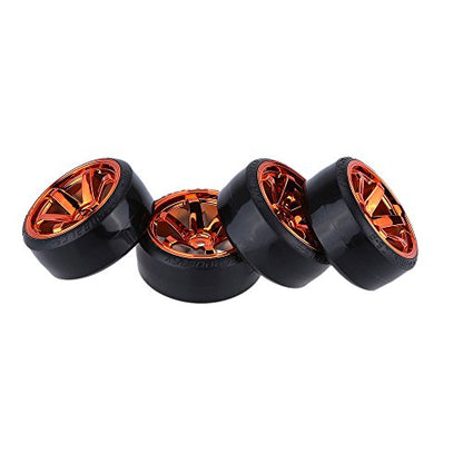 GoolRC 4PCS/Set 1/10 Drift Car Tires Hard Tyre Replacement for Traxxas HSP Tamiya HPI Kyosho On-Road Drifting Car (Gold) - color: Gold