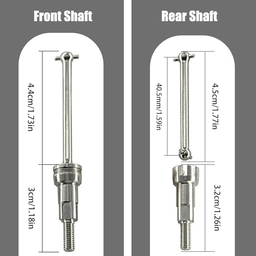 Steel Drive Shaft Kit Front & Rear (Universal Shafts/Rear stub axles/Dogbones/Hexes) - Compatible with ARRMA 1/16 Mojave GROM Series Desert Trucks (ARA2104/ARA2304/ARA2304S) - color: Silver, size: Hex Blue