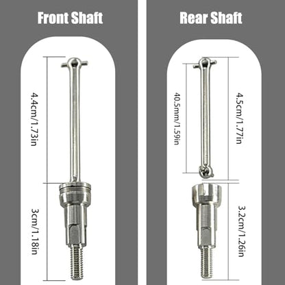 Steel Drive Shaft Kit Front & Rear (Universal Shafts/Rear stub axles/Dogbones/Hexes) - Compatible with ARRMA 1/16 Mojave GROM Series Desert Trucks (ARA2104/ARA2304/ARA2304S) - color: Silver, size: Hex Blue