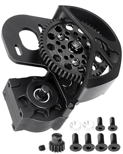 Aluminum Transmission Gearbox Upgrades Part for 1/10 SCX10 SCX10 II AX10 90046 90047,Center Transmission Gearbox Hops up,Black - color: Black(for 1/10 Axial)