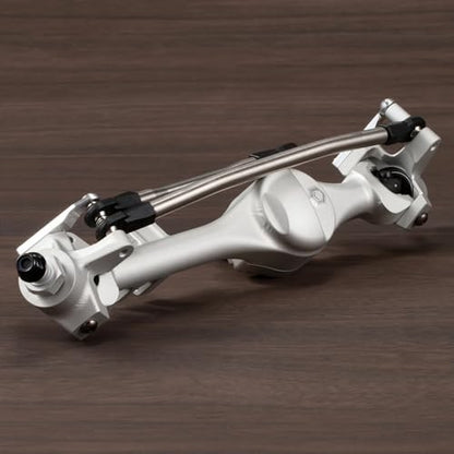 Machined Aluminum F10T Offset Straight Axle Set for 1/10 RC Crawler, Silver | With AR44 30T 8T Gear Set, 192mm Hex to Hex Width, Fits VS4-10 SCX10 II Leaf Spring Chassis - color: Clear