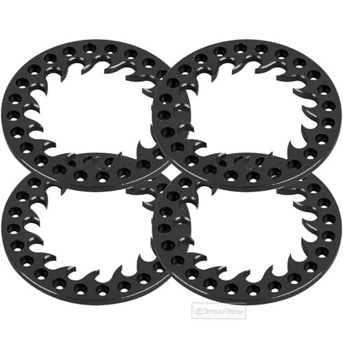 RC Metal 1.9 Beadlock Wheels Replacement Ring for 1/10 Crawler RC Car TRX4 SCX10 90046 90047,Alloy 1.9" Beadlock Rims Replacement Ring,4pcs,Black - color: Black(4pcs)